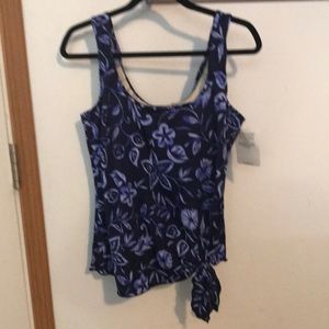 Maxine swimwear top floral purple 18W